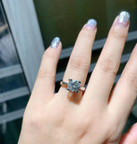 Cubic Zircon Tibetan Silver Rings Women Wedding Band Gift Jewelry