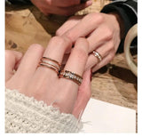 Stainless Steel Rose CZ Ring for Women Men Couple Wedding Gift
