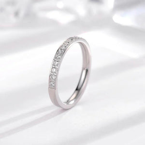 Rose Stainless Steel Rings Women Jewelry Crystal Finger Ring Accessories