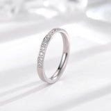Rose Stainless Steel Rings Women Jewelry Crystal Finger Ring Accessories