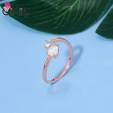 Fire Opal Women's Rings Cubic Zirconia Adjustable Wrap Ring