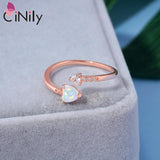 Fire Opal Women's Rings Cubic Zirconia Adjustable Wrap Ring