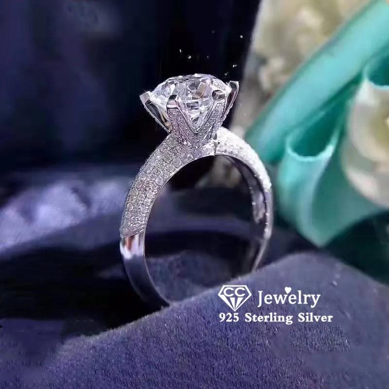 CC Women's Rings 1.25ct CZ Wedding Jewelry Engagement Bague Drop CC1628