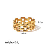 Hollow Chain Ring 18K Plated Stainless Steel Jewelry