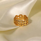 Hollow Chain Ring 18K Plated Stainless Steel Jewelry