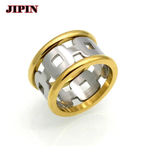 Silver Chain Ring Punk 316L Stainless Steel Metal Finger Jewelry