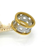 Silver Chain Ring Punk 316L Stainless Steel Metal Finger Jewelry