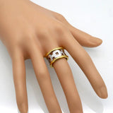 Silver Chain Ring Punk 316L Stainless Steel Metal Finger Jewelry