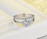 Micro Paved CZ Double Layer Open Ring Women's Jewelry XR079