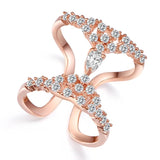Crown Shape Zircon Ring Platinum Plated Wedding