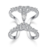 Crown Shape Zircon Ring Platinum Plated Wedding