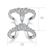 Crown Shape Zircon Ring Platinum Plated Wedding