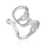 Crown Shape Zircon Ring Platinum Plated Wedding