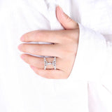 Crown Shape Zircon Ring Platinum Plated Wedding