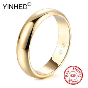 Classic Couple Wedding Rings 18K 4mm Width Engagement Jewelry Gift