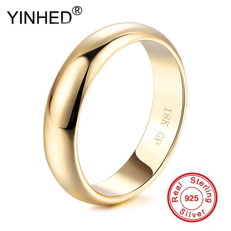 Classic Couple Wedding Rings 18K 4mm Width Engagement Jewelry Gift