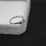 Rose Silver Zirconia CZ Ring 316L Stainless Steel Never Fade
