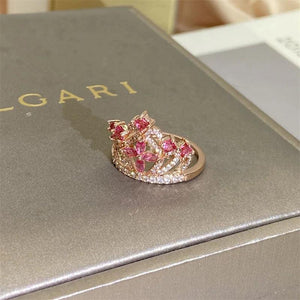 Pink CZ Crown Rings for Women CC3210