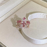 Pink CZ Crown Rings for Women CC3210