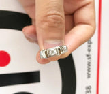 Tibetan Silver Double V Cubic Zirconia Wedding Band