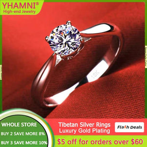 Tibetan Silver Rings for Women with High Zircon CZ