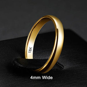 Yellow Stainless Steel Rings Engagement Band Wedding Jewelry