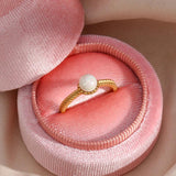 Luxury Stainless Steel 18K Braid Texture Round Pearl Ring For Women
