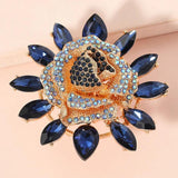 Big Sunflower Rings Red Champagne Zircon Crystal Funky Ring