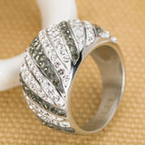 Arrival Water wave CZ Stainless Steel Wedding Ring