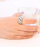Arrival Water wave CZ Stainless Steel Wedding Ring