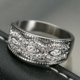 Arrival Water wave CZ Stainless Steel Wedding Ring
