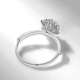 Silver CZ Snowflakes Bridal Wedding Ring CC1621