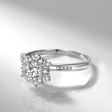Silver CZ Snowflakes Bridal Wedding Ring CC1621