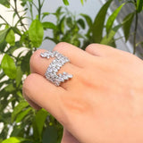 CZ Wrap Around Finger Ring Silver Women Party Wedding Banquet R225