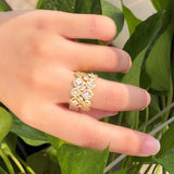 ThreeGraces Sparkling CZ Geometric Bridal Wedding Ring R182