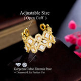ThreeGraces Sparkling CZ Geometric Bridal Wedding Ring R182