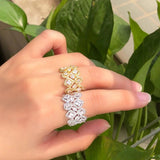 ThreeGraces Sparkling CZ Geometric Bridal Wedding Ring R182