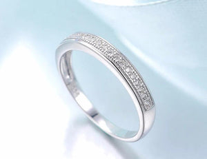Crystal Zircon Tail Ring - Silver Wedding Party Finger Ring for Women