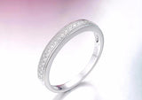 Crystal Zircon Tail Ring - Silver Wedding Party Finger Ring for Women