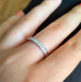 Crystal Zircon Tail Ring - Silver Wedding Party Finger Ring for Women