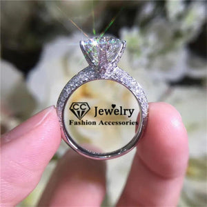 CC Women's 6 Claws CZ Stone Ring Fine Wedding Jewelry