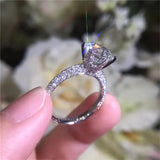 CC Women's 6 Claws CZ Stone Ring Fine Wedding Jewelry