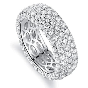 CZ Wedding Bands Silver Ring Women's Jewelry