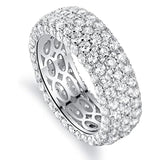 CZ Wedding Bands Silver Ring Women's Jewelry