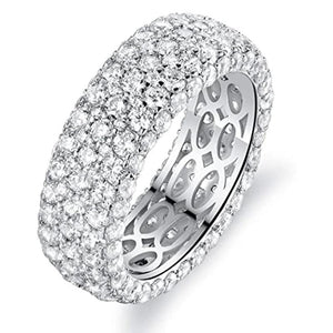 CZ Wedding Bands Silver Ring Women's Jewelry