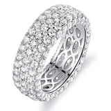 CZ Wedding Bands Silver Ring Women's Jewelry