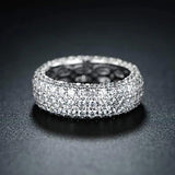 CZ Wedding Bands Silver Ring Women's Jewelry