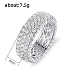 CZ Wedding Bands Silver Ring Women's Jewelry