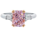 Pink Shine Stone Engagement Wedding Ring for Lady