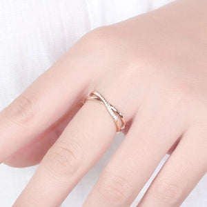 Micro-set Zircon Cross Ring 3-Color Titanium Steel Wedding Charm Jewelry (GR244)